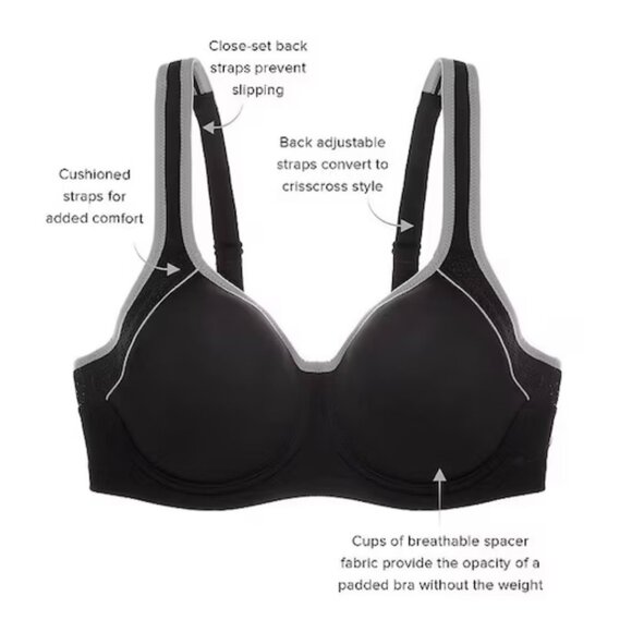 WACOAL Sports Bra High impact Supportive Seamless Wide straps 38DD/38E Like new - Picture 7 of 14
